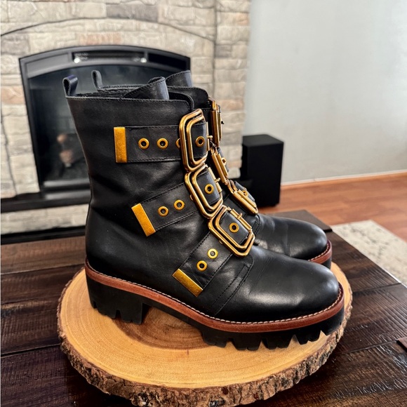 Women’s Jeffrey Campbell for Free People big buckle combat boots. Size 6.5. - Picture 5 of 11